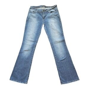Sweet Vibes Jeans Womens 11 Mid Rise Straight Leg Embroidered Pockets Denim Y2K